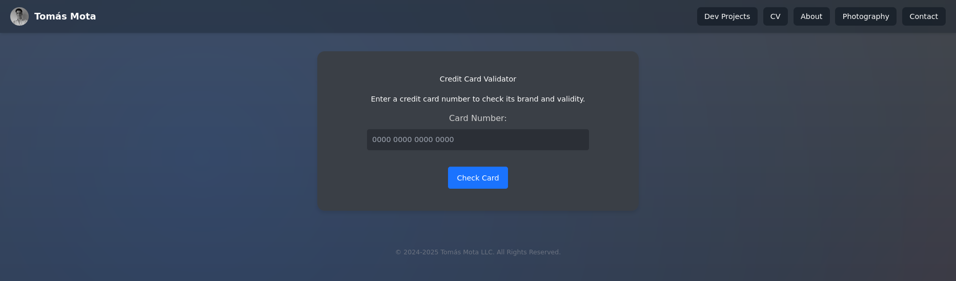 Credit Card Brand Validator